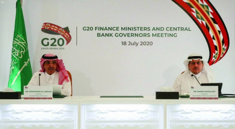 وزير المالية ومحافظ ساما خلال الاجتماع الأخير (مجموعة العشرين)