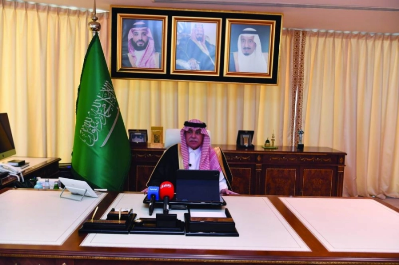 ماجد القصبي مترئسا الاجتماع الافتراضي أمس (مكة)