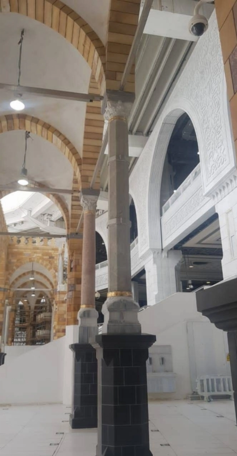 عمود أم هانئ بعد إعادته إلى موضعه (مكة)