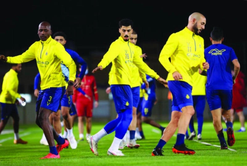 جانب من تحضيرات النصر لمواجهة الاتفاق (إعلامي النصر)