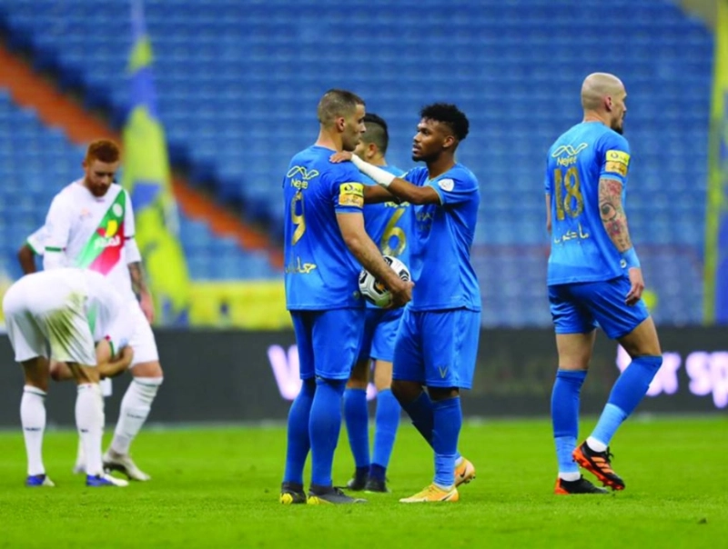 النصر في مباراته أمس الأول أمام الاتفاق (إعلامي النصر)