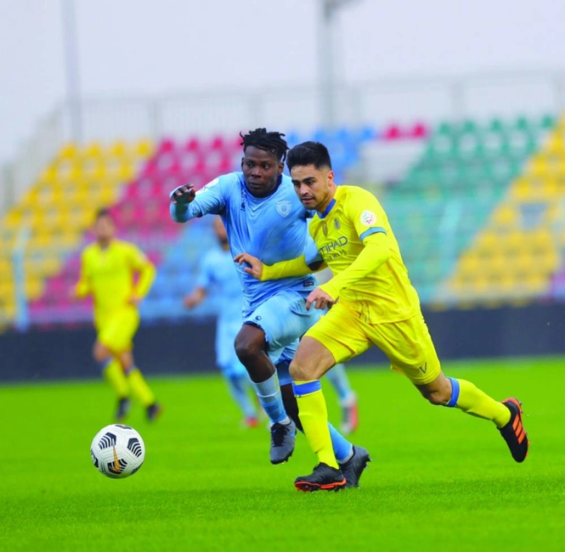 من مباراة النصر والباطن