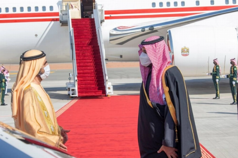 ولي العهد لدى استقباله نائب رئيس الإمارات