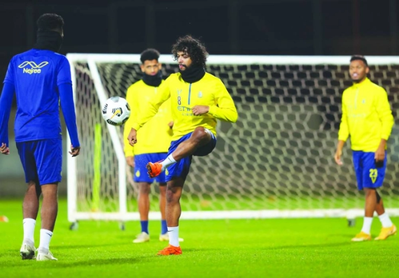 عبدالمجيد الصليهم خلال التمرين (مكة)
