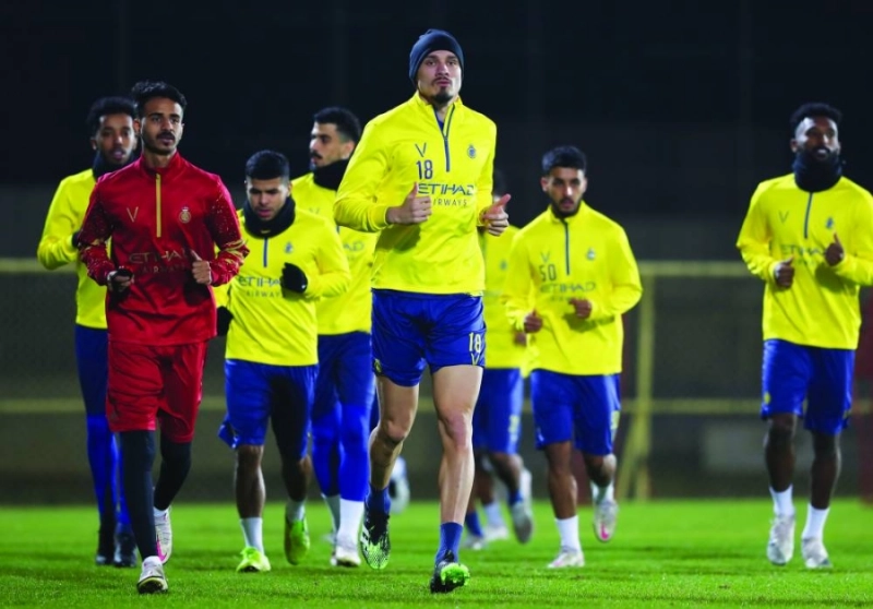 من استعدادات النصر للمباراة (مكة)