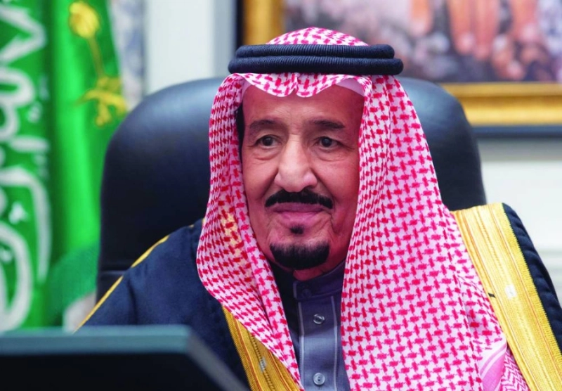 الملك سلمان مترئسا جلسة مجلس الوزراء عبر الاتصال المرئي (واس)