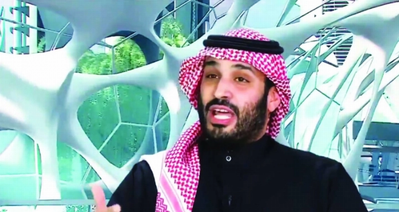 ولي العهد خلال حديثه عن الرياض الخضراء