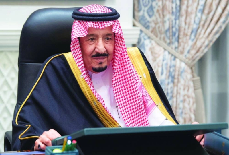 الملك سلمان لدى ترؤسه جلسة مجلس الوزراء (واس)
