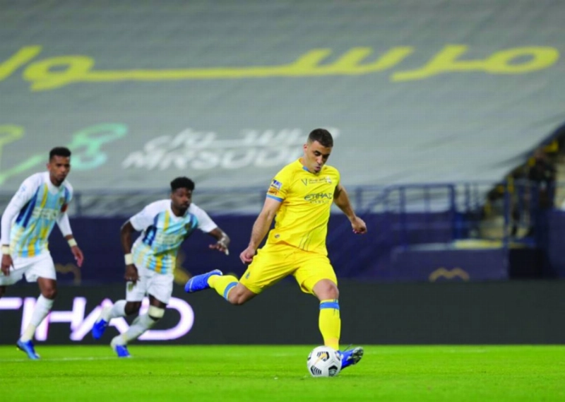 من مباراة النصر والتعاون أمس (إعلامي النصر)