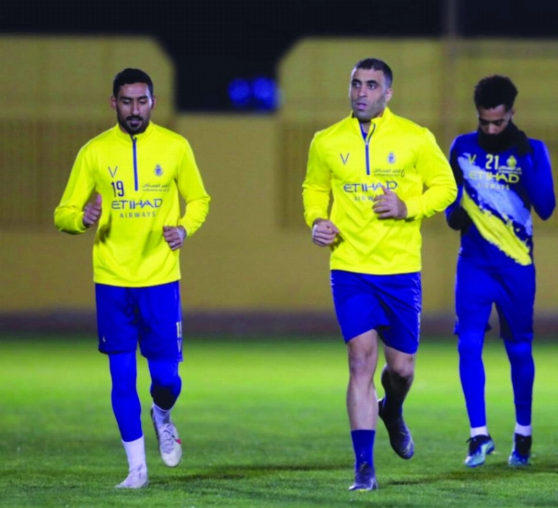 من استعدادات النصر للمباراة (إعلام النصر)