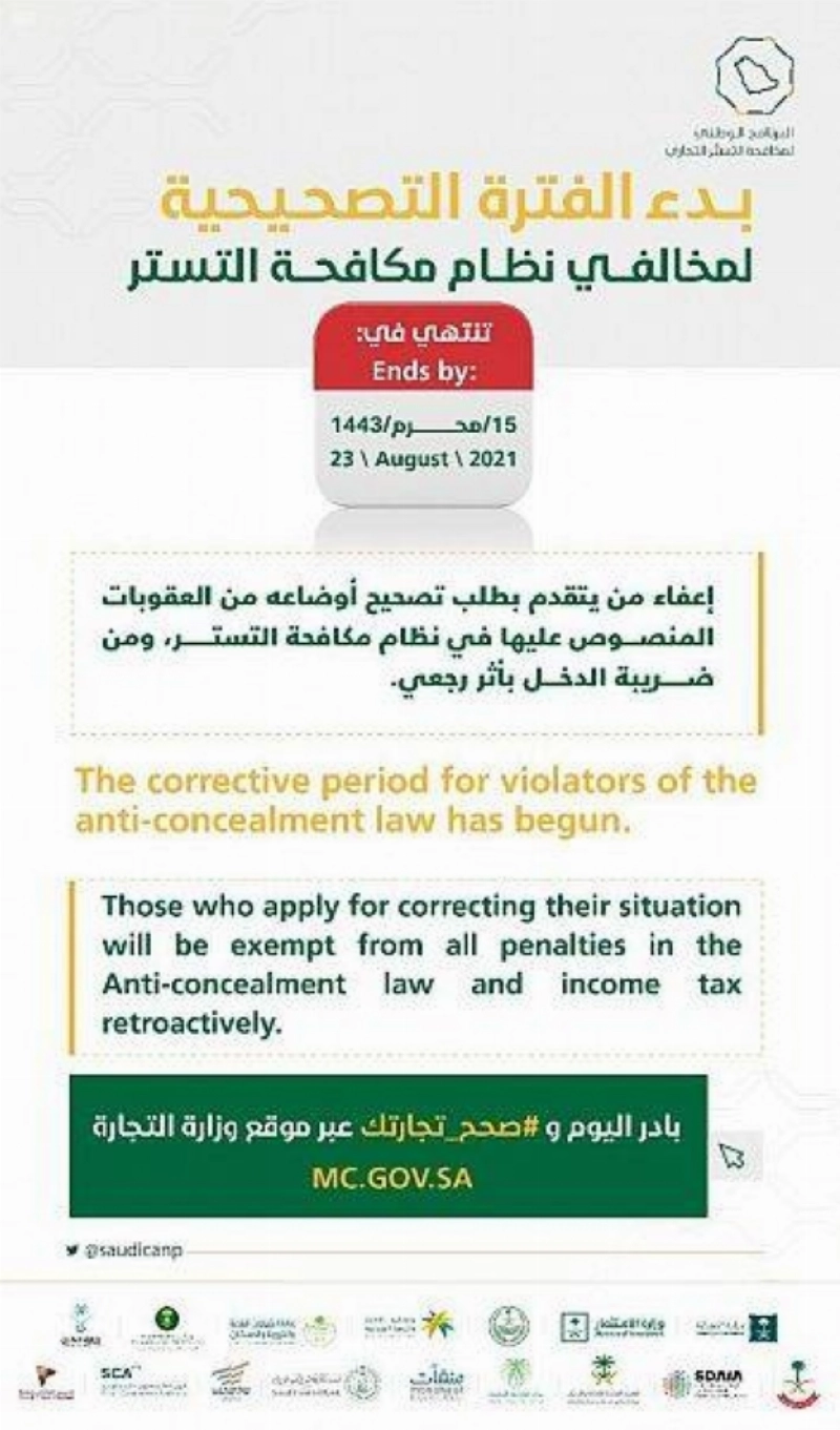 تصحيح أوضاع التستر التجاري