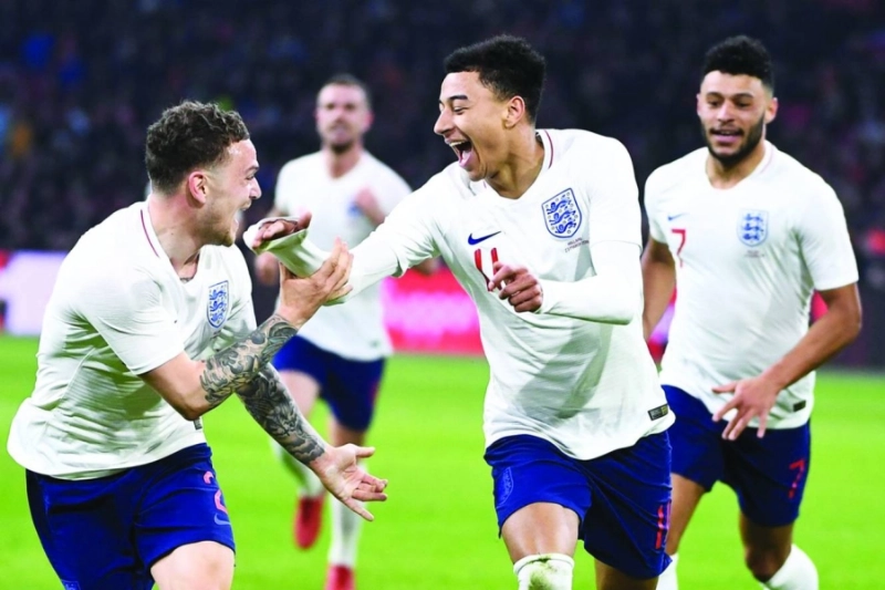 المنتخب الإنجليزي خلال مباراة سابفة (تويتر)