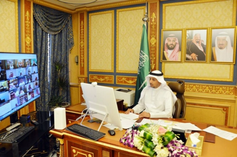 من جلسة الشورى عبر الاتصال المرئي أمس (مكة)