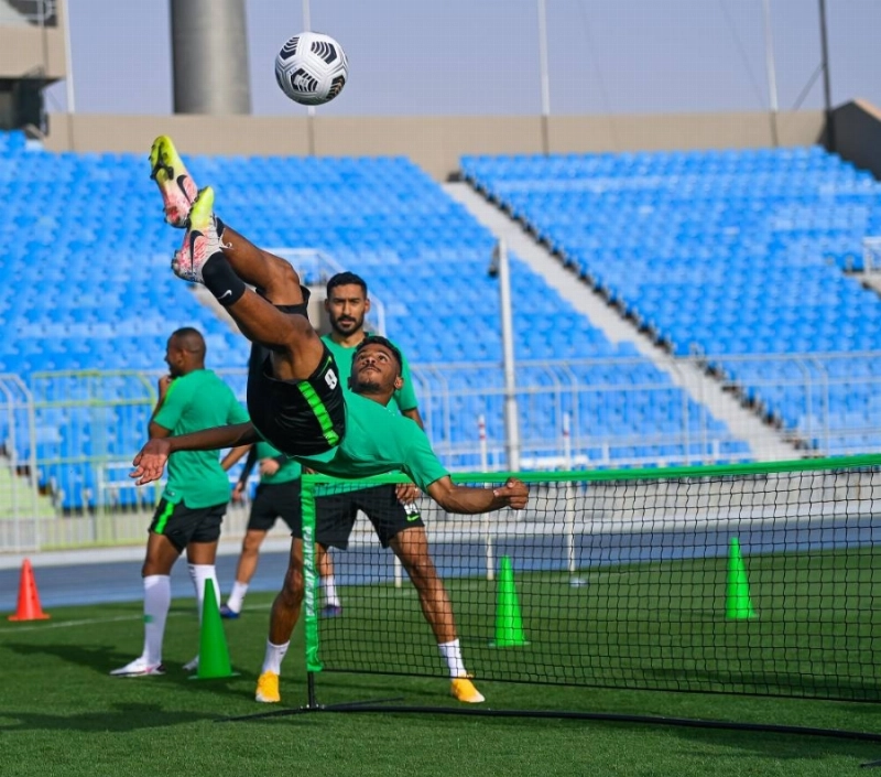 من تدريبات المنتخب السعودي بمعسكره في الرياض (موقع المنتخب)