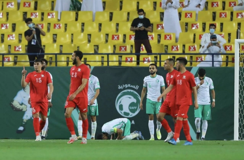 من مباراة السعودية وفلسطين (واس