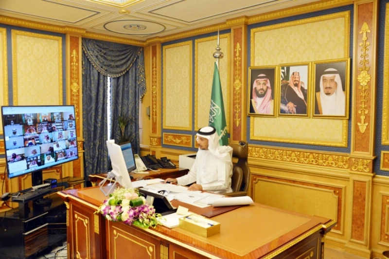 من جلسة الشورى عبر الاتصال المرئي أمس (مكة)