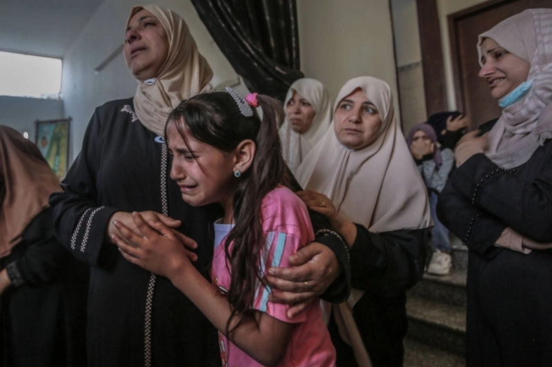 من تشييع جنازة أحد شهداء فلسطين (د ب أ)