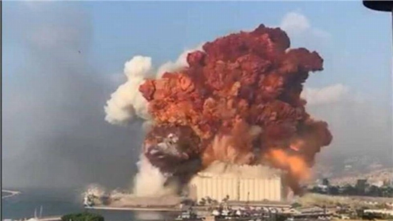 جانب من انفجار مرفأ بيروت (مكة)
