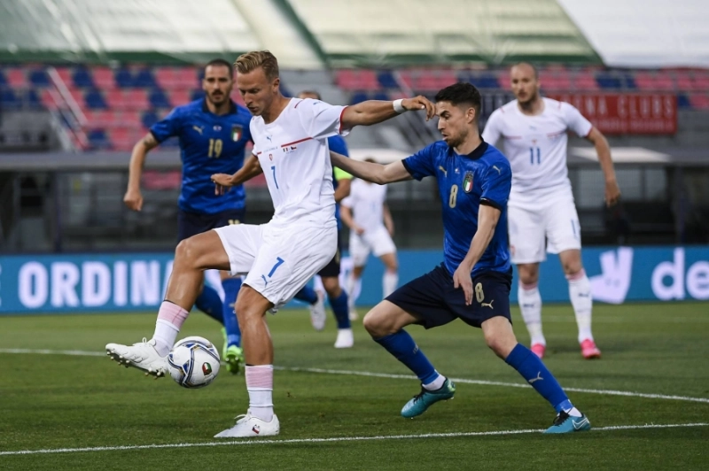 إيطاليا في تجربتها الأخيرة أمام منتخب جمهورية التشيك (د ب أ)