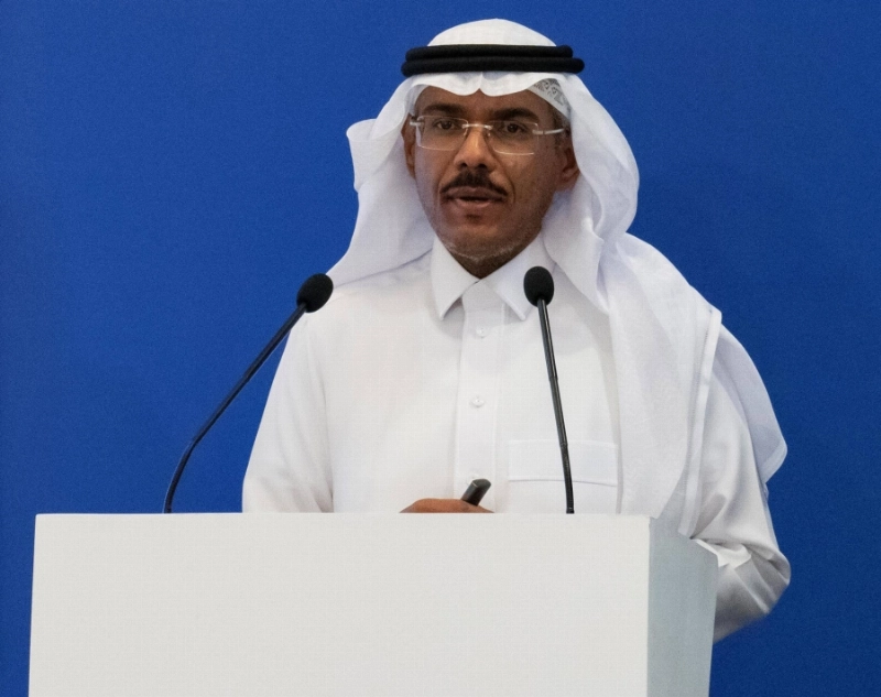 محمد العبدالعالي متحدثا خلال المؤتمر (مكة)
