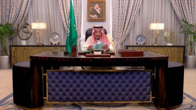 الملك سلمان بن عبدالعزيز خلال كلمته (واس)