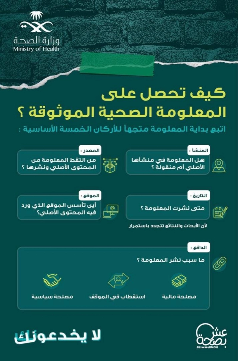"الصحة" تطلق حملة #لا_يخدعونك للتحذير من الشائعات حول اللقاحات