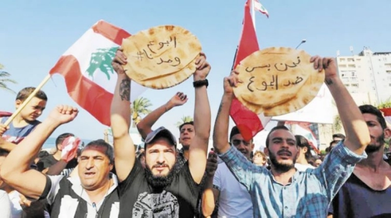 من مظاهرات الخبز والفقر في لبنان (مكة)