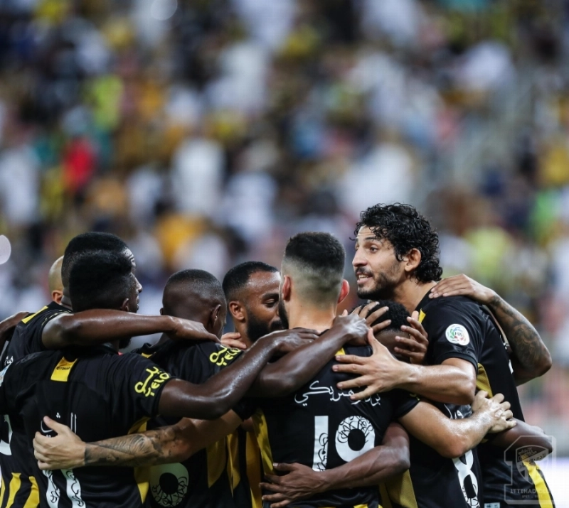 فريق الاتحاد عقب فوزه الأخير على الرائد