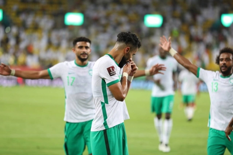 صالح الشهري يحتفل بهدفه أمس (نواف الجبني)