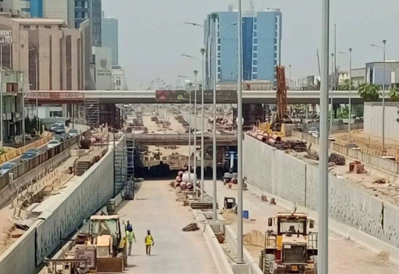 من أعمال مشروع تقاطع التحلية مع طريق المدينة (مكة)