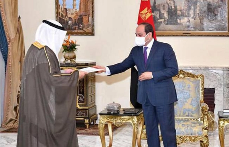 السيسي لدى استقباله وزير الخارجية الكويتي (مكة)
