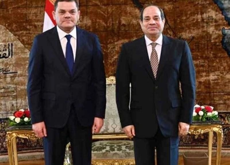السيسي لدى استقباله عبدالحميد الدبيبة (مكة)