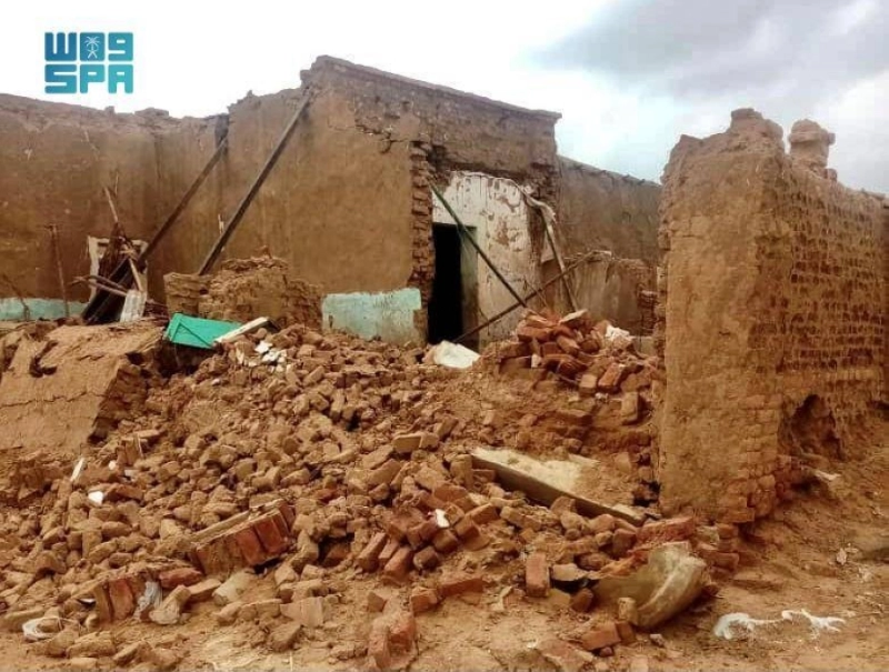 منازل تضررت من الفيضانات بالسودان (مكة)
