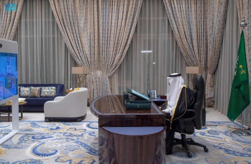 خادم الحرمين لدى ترؤسه جلسة مجلس الوزراء (واس)