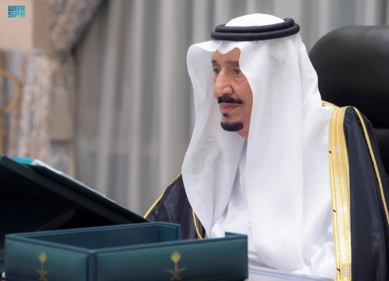 خادم الحرمين لدى ترؤسه جلسة مجلس الوزراء (واس)