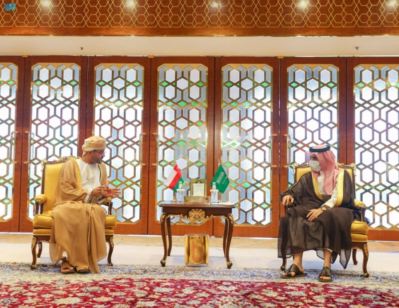 فيصل بن فرحان لدى استقباله بدر بن حمد (واس)
