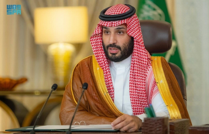 الأمير محمد بن سلمان متحدثا بمنتدى مبادرة السعودية الخضراء أمس (واس)