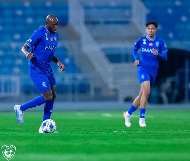موسى ماريغا خلال مباراة الهلال والطائي الودية (مكة)