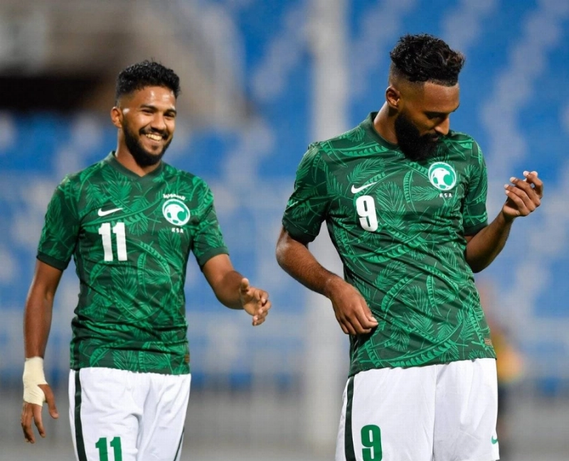 فراس البريكان يحتفل بهدف سابق مع المنتخب الأولمبي (مكة)