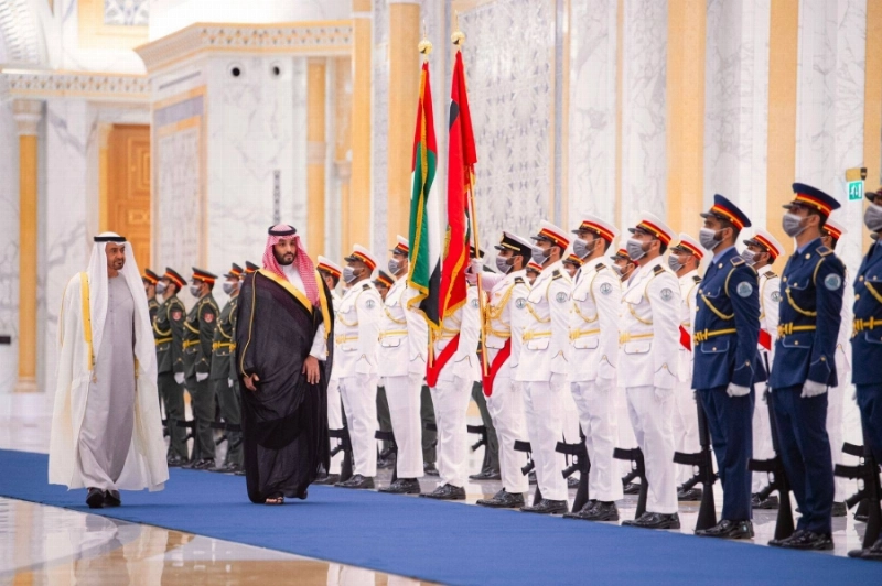 الأمير محمد بن سلمان خلال مراسم الاستقبال الرسمية (واس)