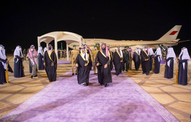 الأمير محمد بن سلمان مستقبلا الملك حمد آل خليفة (واس )