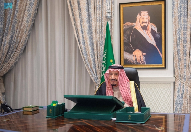 خادم الحرمين مترئسا جلسة مجلس الوزراء (واس)