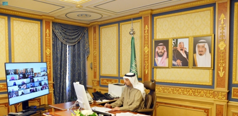 من جلسة الشورى عبر الاتصال المرئي أمس (مكة)