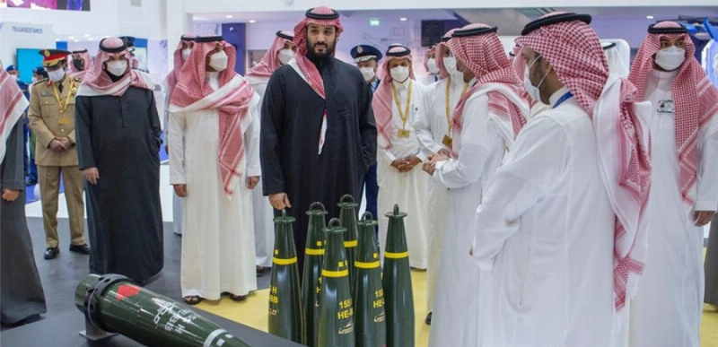 الأمير محمد بن سلمان لدى تدشينه معرض الدفاع العالمي (واس)