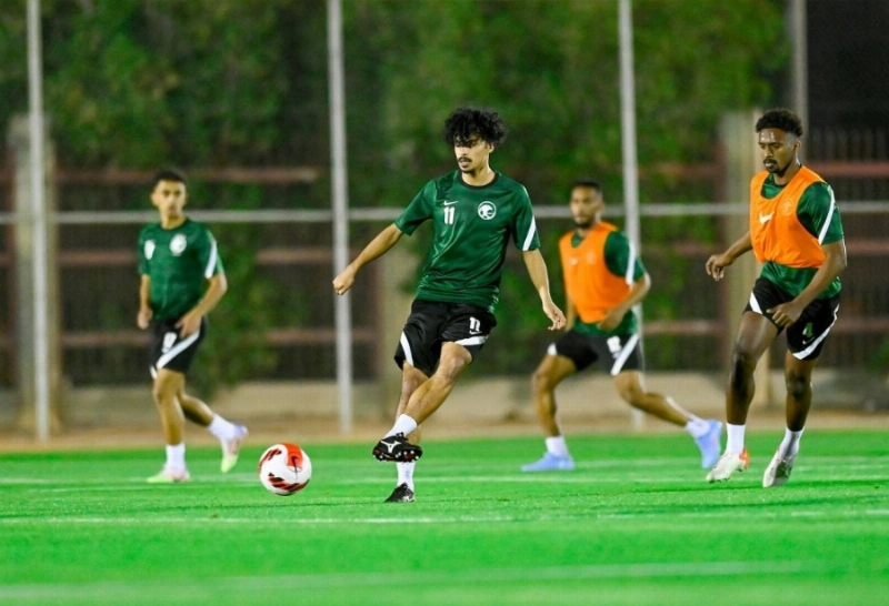 جانب من تدريبات المنتخب الأولمبي