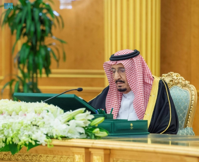 خادم الحرمين لدى ترؤسه جلسة مجلس الوزراء (واس)