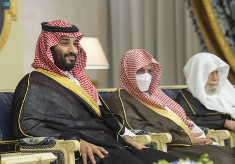 الأمير محمد بن سلمان خلال الاستقبال (واس)