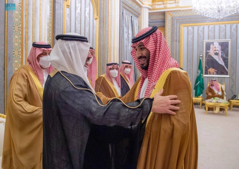 الأمير محمد بن سلمان خلال الاستقبال