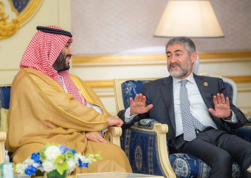 الأمير محمد بن سلمان خلال الاستقبال