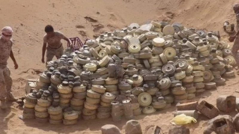 ألغام حوثية جمعها مشروع سام السعودي (مكة)